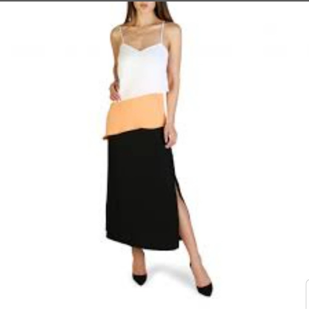 Armani Exchange apricot midi tiered dress, size 2, nwt